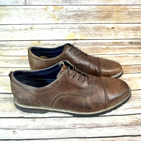 Cole Haan Grand 360 Mens Brown Leather Cap Toe Lace Up Oxford Shoes Size 11M - Picture 2 of 9